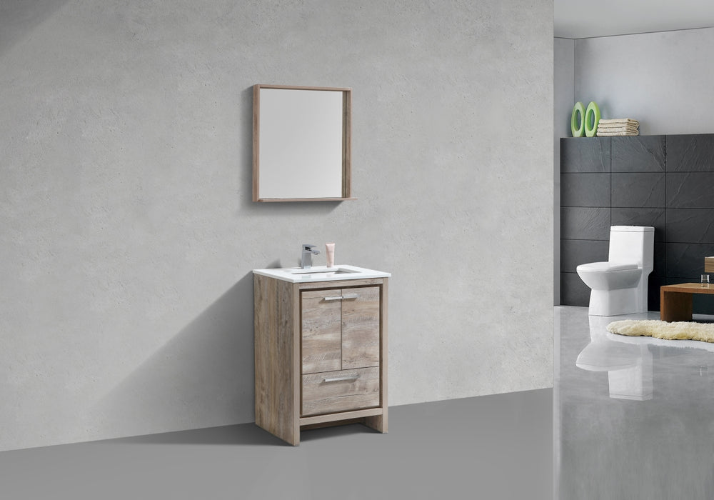 KubeBath | Dolce 24" Nature Wood Modern Bathroom Vanity with White Quartz Counter-Top KubeBath - Vanities KubeBath   