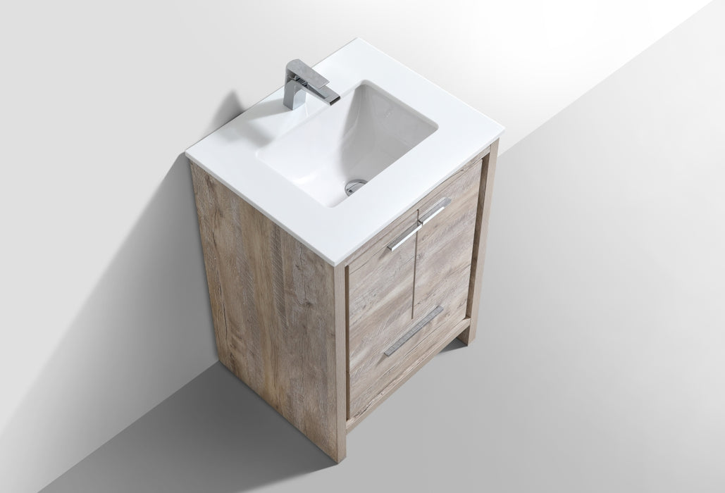 KubeBath | Dolce 24" Nature Wood Modern Bathroom Vanity with White Quartz Counter-Top KubeBath - Vanities KubeBath   