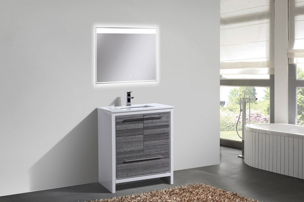 KubeBath | Dolce 30" Ash Gray Modern Bathroom Vanity with White Quartz Counter-Top KubeBath - Vanities KubeBath   