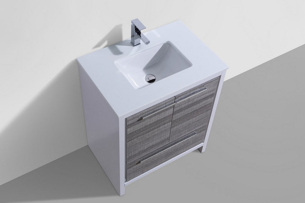 KubeBath | Dolce 30" Ash Gray Modern Bathroom Vanity with White Quartz Counter-Top KubeBath - Vanities KubeBath   