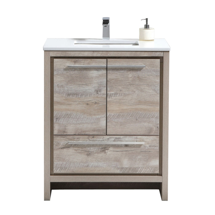 KubeBath | Dolce 30" Nature Wood Modern Bathroom Vanity with White Quartz Counter-Top KubeBath - Vanities KubeBath   