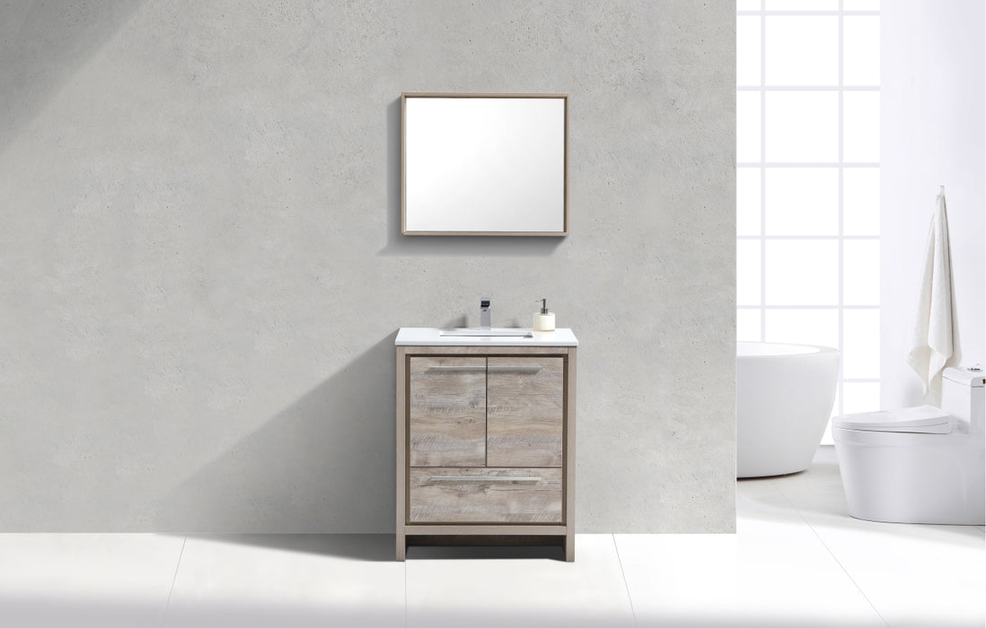 KubeBath | Dolce 30" Nature Wood Modern Bathroom Vanity with White Quartz Counter-Top KubeBath - Vanities KubeBath   