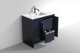 KubeBath | Dolce 36" Blue Modern Bathroom Vanity with White Quartz Counter-Top KubeBath - Vanities KubeBath   