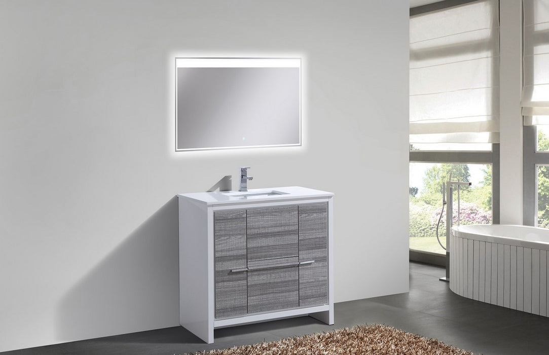 KubeBath | Dolce 36" Ash Gray Modern Bathroom Vanity with White Quartz Counter-Top KubeBath - Vanities KubeBath   