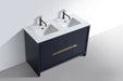 KubeBath | Dolce 48" Double Sink Blue Modern Bathroom Vanity with White Quartz Counter-Top KubeBath - Vanities KubeBath   