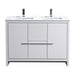 KubeBath | Dolce 48" Double Sink High Gloss White Modern Bathroom Vanity with White Quartz Counter-Top KubeBath - Vanities KubeBath   