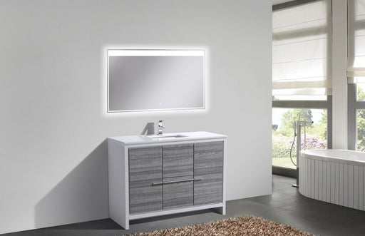 KubeBath | Dolce 48" Ash Gray Modern Bathroom Vanity with White Quartz Counter-Top KubeBath - Vanities KubeBath   