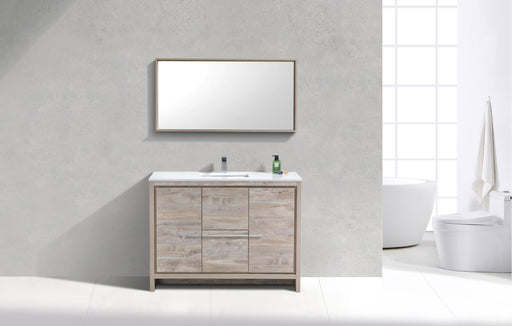 KubeBath | Dolce 48" Nature Wood Modern Bathroom Vanity with White Quartz Counter-Top KubeBath - Vanities KubeBath   