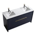 KubeBath | Dolce 60" Double Sink Blue Modern Bathroom Vanity with White Quartz Counter-Top KubeBath - Vanities KubeBath   