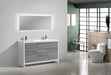 KubeBath | Dolce 60" Double Sink Ash Gray Modern Bathroom Vanity with White Quartz Counter-Top KubeBath - Vanities KubeBath   