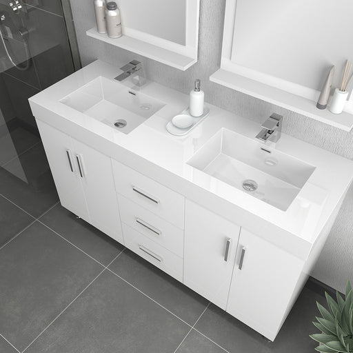 Alya Bath | Ripley 60" White Double vanity with Sink (Free Standing) Alya Bath - Vanities Alya Bath   