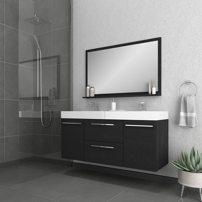 Alya Bath | Ripley 60" Black Double Vanity with Sink (Wall Mounted) Alya Bath - Vanities Alya Bath   