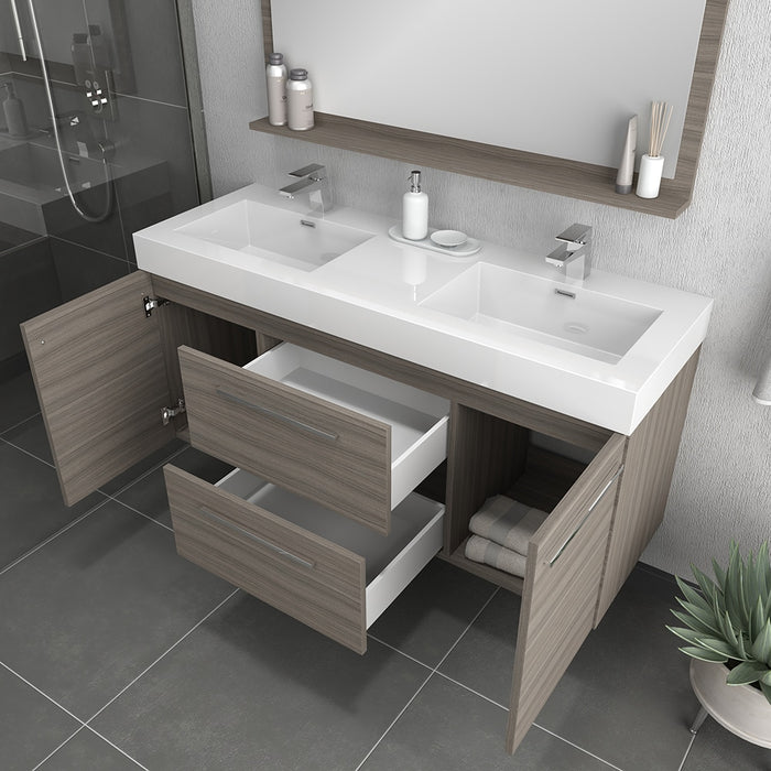 Alya Bath | Ripley 60" Gray Double Vanity with Sink (Wall Mounted) Alya Bath - Vanities Alya Bath   