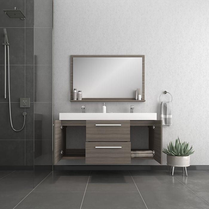 Alya Bath | Ripley 60" Gray Double Vanity with Sink (Wall Mounted) Alya Bath - Vanities Alya Bath   