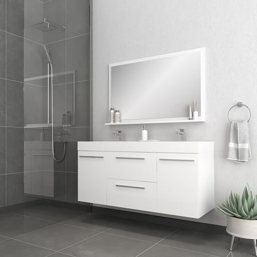Alya Bath | Ripley 60" White Double Vanity with Sink (Wall Mounted) Alya Bath - Vanities Alya Bath   