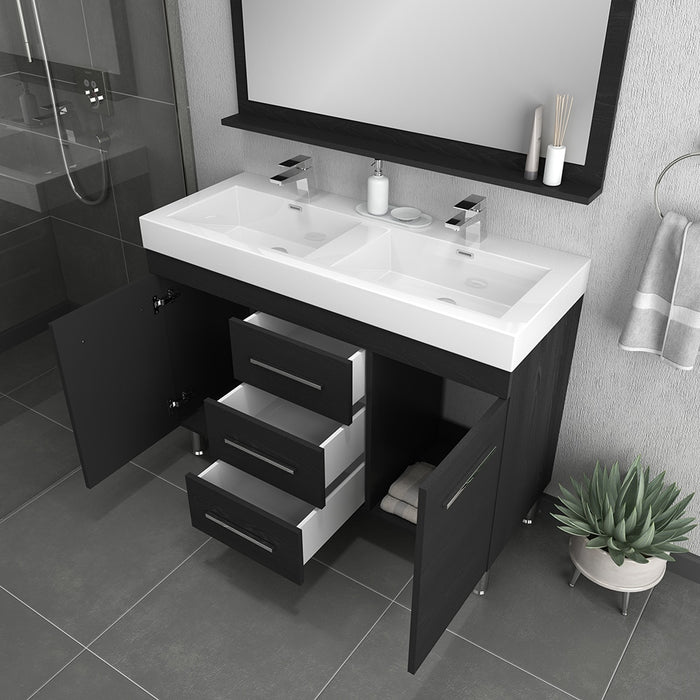 Alya Bath | Ripley 48" Black Double Vanity with Sink (Free Standing) Alya Bath - Vanities Alya Bath   