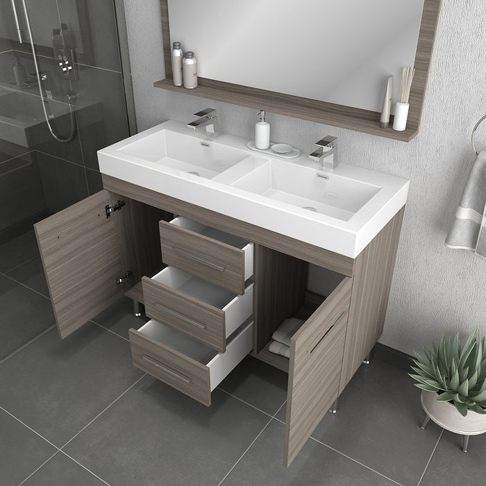 Alya Bath | Ripley 48" Gray Double Vanity with Sink (Free Standing) Alya Bath - Vanities Alya Bath   