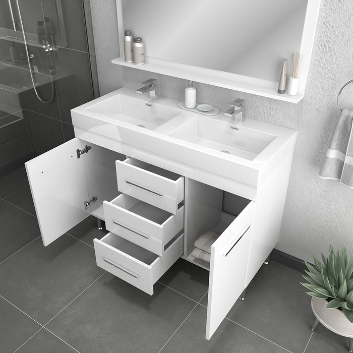 Alya Bath | Ripley 48" White Double Vanity with Sink (Free Standing) Alya Bath - Vanities Alya Bath   