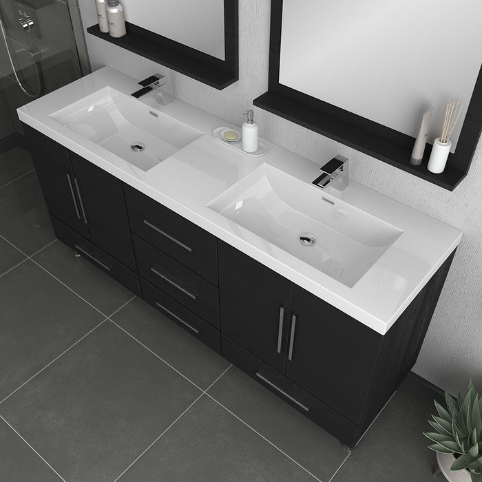 Alya Bath | Ripley 72" Black Double Vanity with Sink (Free Standing) Alya Bath - Vanities Alya Bath   