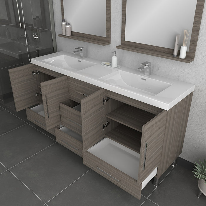 Alya Bath | Ripley 72" Gray Double Vanity with Sink (Free Standing) Alya Bath - Vanities Alya Bath   