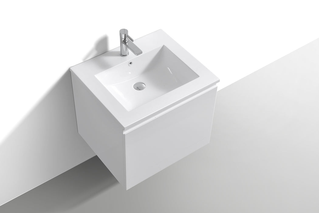 KubeBath | Balli 24'' Wall Mount Modern Bathroom Vanity in Gloss White Finish KubeBath - Vanities KubeBath   