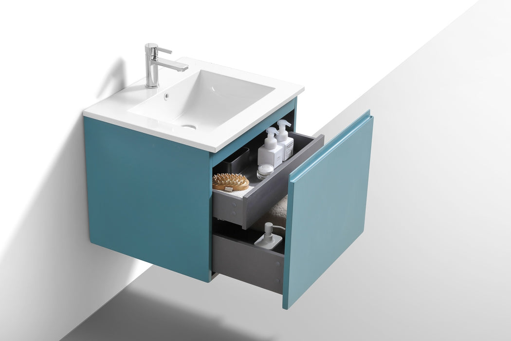 KubeBath | Balli 24'' Wall Mount Modern Bathroom Vanity in Teal Green Finish KubeBath - Vanities KubeBath   