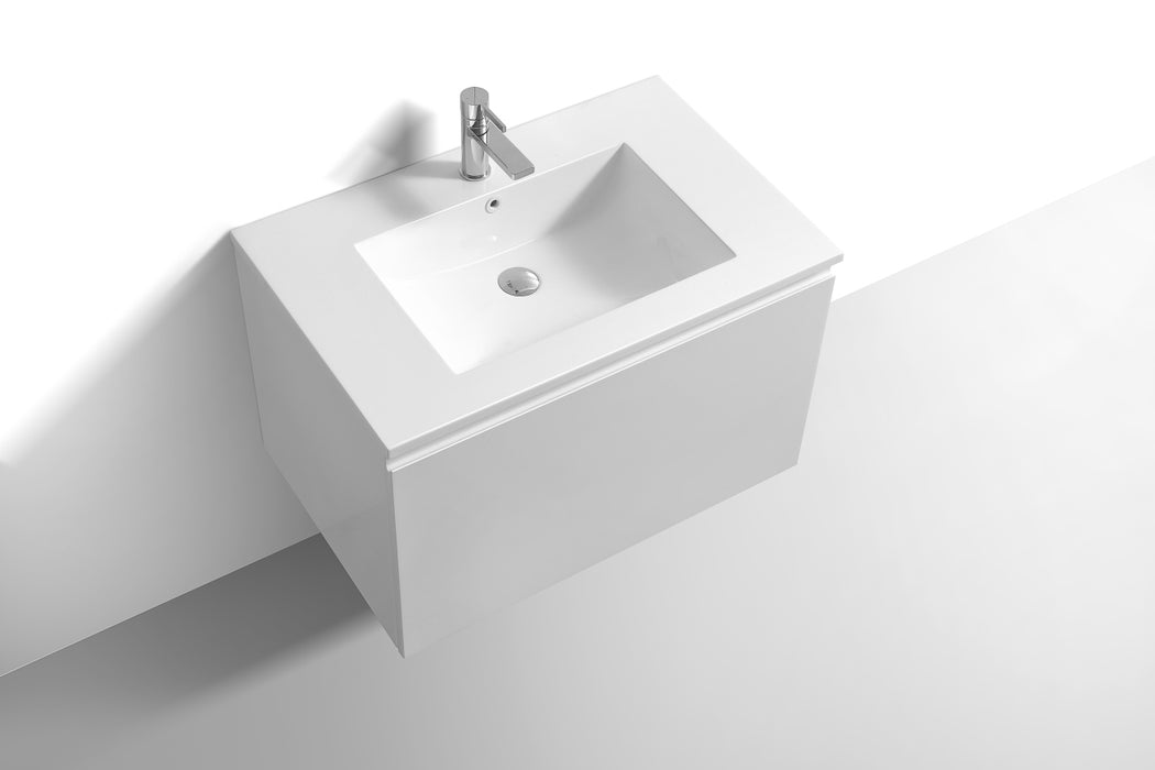 KubeBath | Balli 32'' Wall Mount Modern Bathroom Vanity in Gloss White Finish KubeBath - Vanities KubeBath   