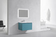 KubeBath | Balli 32'' Wall Mount Modern Bathroom Vanity in Teal Green Finish KubeBath - Vanities KubeBath   