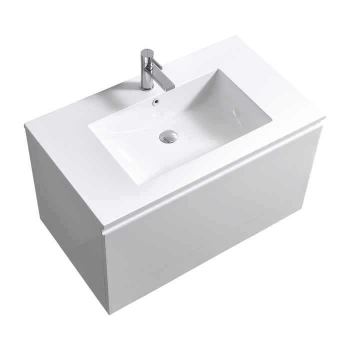 KubeBath | Balli 36'' Wall Mount Modern Bathroom Vanity in Gloss White Finish KubeBath - Vanities KubeBath   