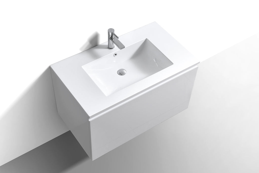 KubeBath | Balli 36'' Wall Mount Modern Bathroom Vanity in Gloss White Finish KubeBath - Vanities KubeBath   