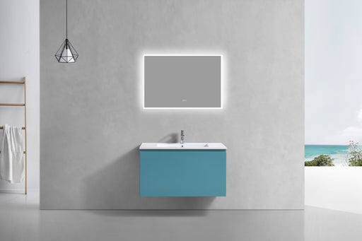 KubeBath | Balli 36'' Wall Mount Modern Bathroom Vanity in Teal Green Finish KubeBath - Vanities KubeBath   