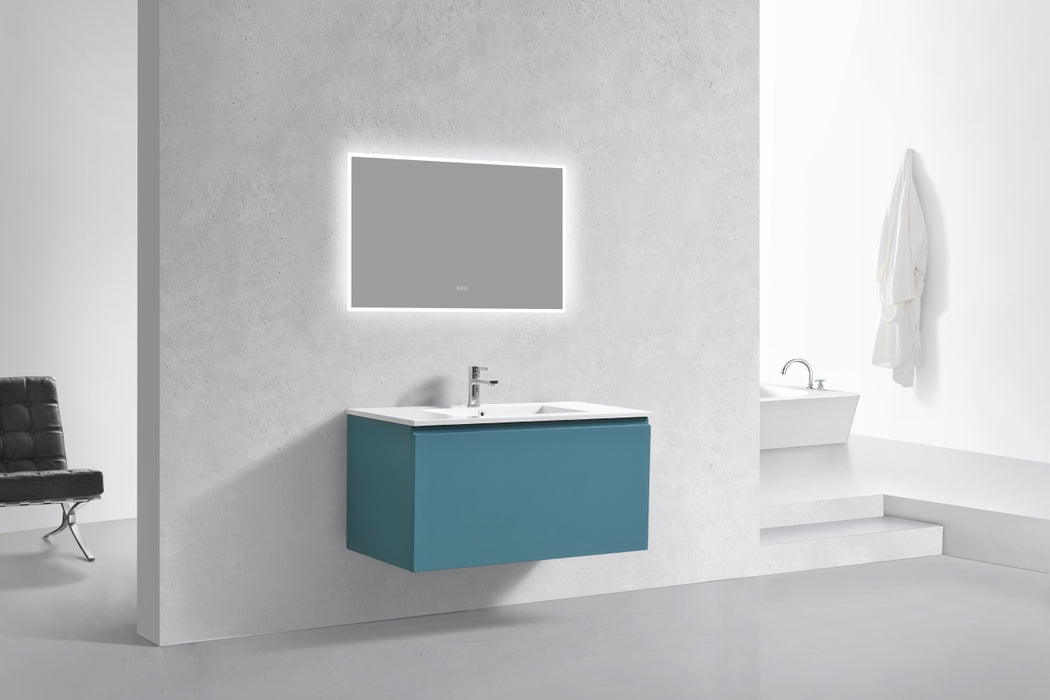 KubeBath | Balli 40'' Wall Mount Modern Bathroom Vanity in Teal Green Finish KubeBath - Vanities KubeBath   