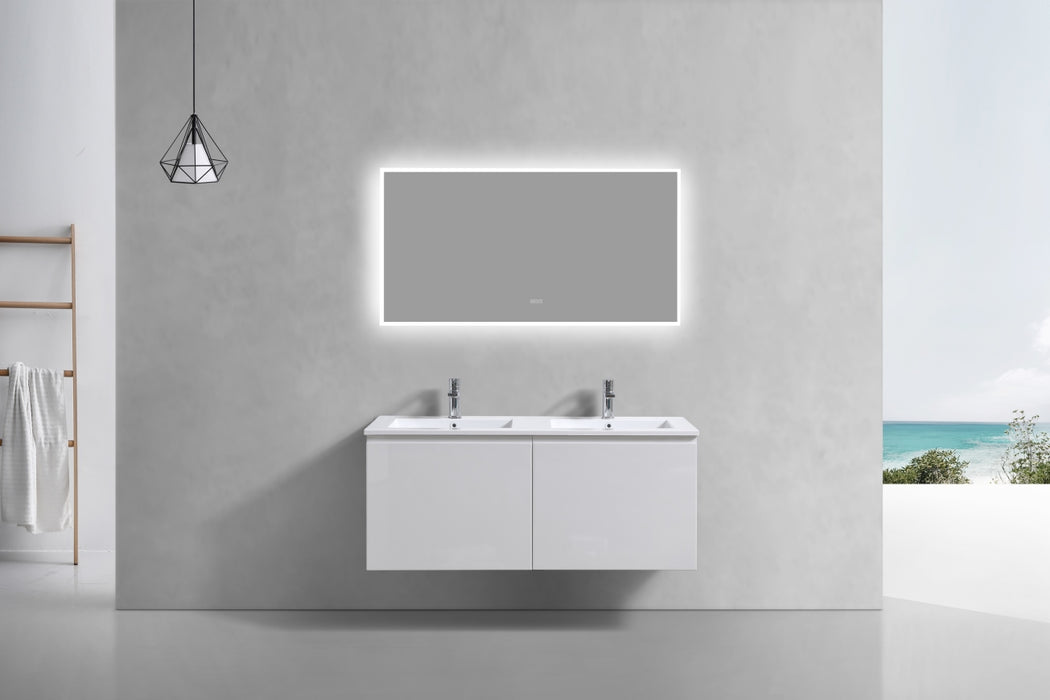 KubeBath | Balli 48'' Double SinkWall Mount Modern Bathroom Vanity in Gloss White Finish KubeBath - Vanities KubeBath   