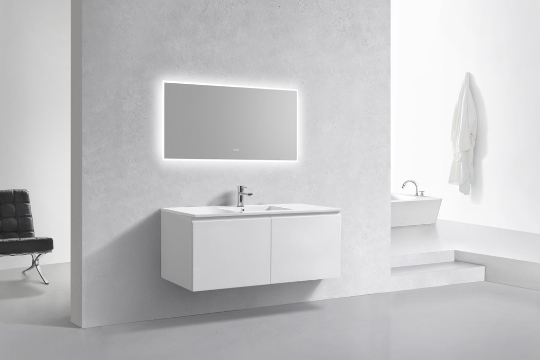 KubeBath | Balli 48'' Single Sink Wall Mount Modern Bathroom Vanity in Gloss White Finish KubeBath - Vanities KubeBath   