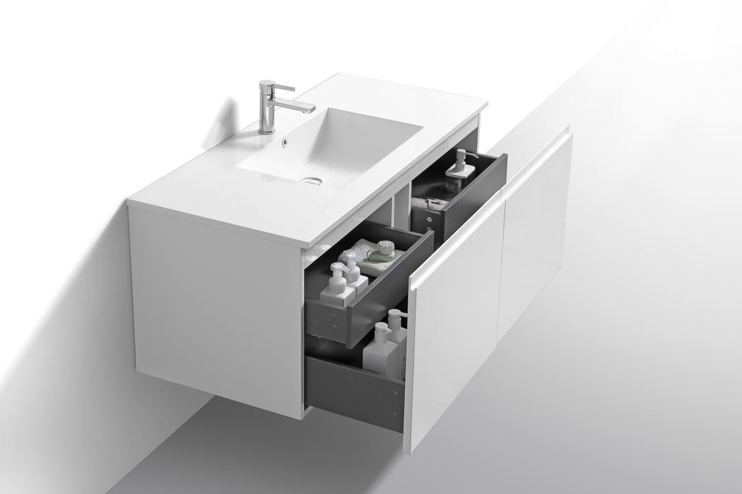 KubeBath | Balli 48'' Single Sink Wall Mount Modern Bathroom Vanity in Gloss White Finish KubeBath - Vanities KubeBath   