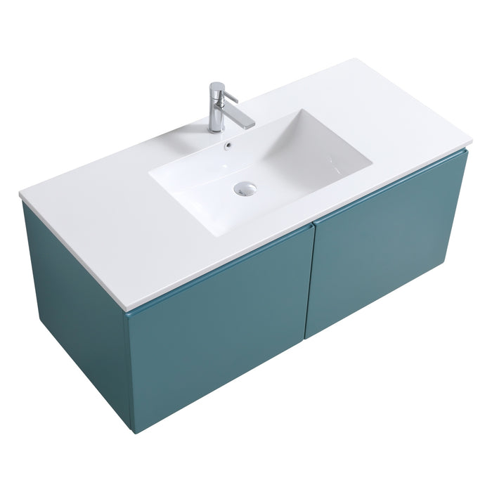 KubeBath | Balli 48'' Single Sink Wall Mount Modern Bathroom Vanity in Teal Green Finish KubeBath - Vanities KubeBath   