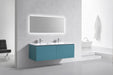 KubeBath | Balli 60'' Double Sink Wall Mount Modern Bathroom Vanity in Teal Green Finish KubeBath - Vanities KubeBath   