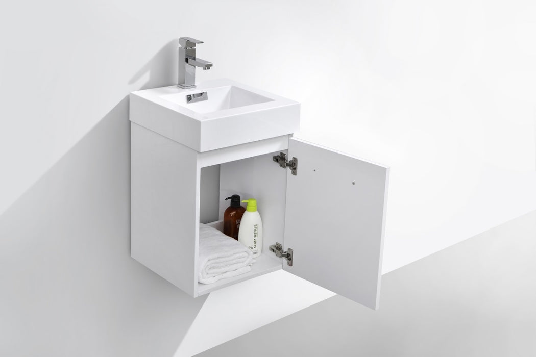 KubeBath | Bliss 16" High Gloss White Wall Mount Modern Bathroom Vanity KubeBath - Vanities KubeBath   