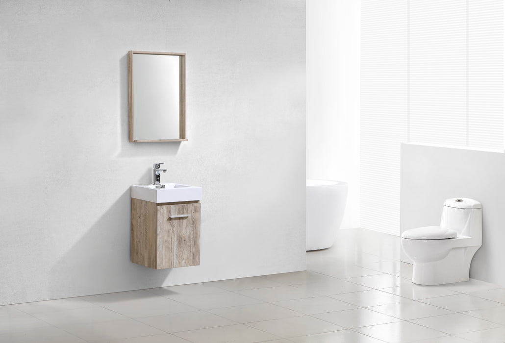 KubeBath | Bliss 16" Nature Wood Wall Mount Modern Bathroom Vanity KubeBath - Vanities KubeBath   