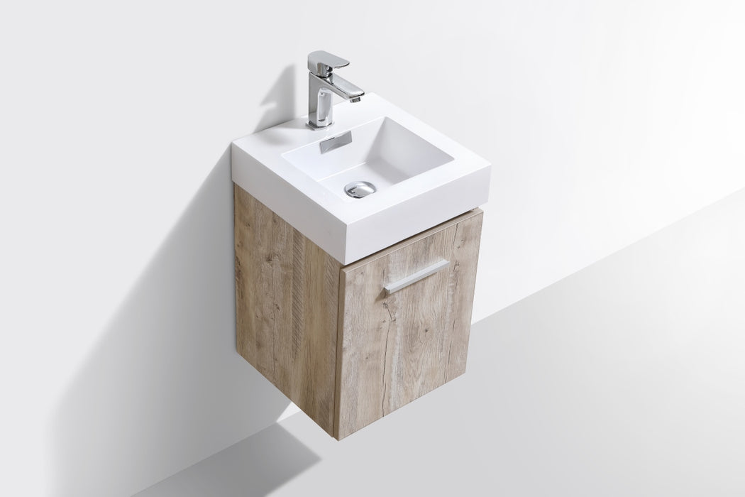 KubeBath | Bliss 16" Nature Wood Wall Mount Modern Bathroom Vanity KubeBath - Vanities KubeBath   