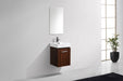 KubeBath | Bliss 16" Walnut Wall Mount Modern Bathroom Vanity KubeBath - Vanities KubeBath   