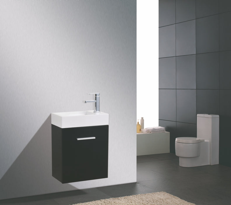 KubeBath | Bliss 18" Black Wall Mount Modern Bathroom Vanity KubeBath - Vanities KubeBath   