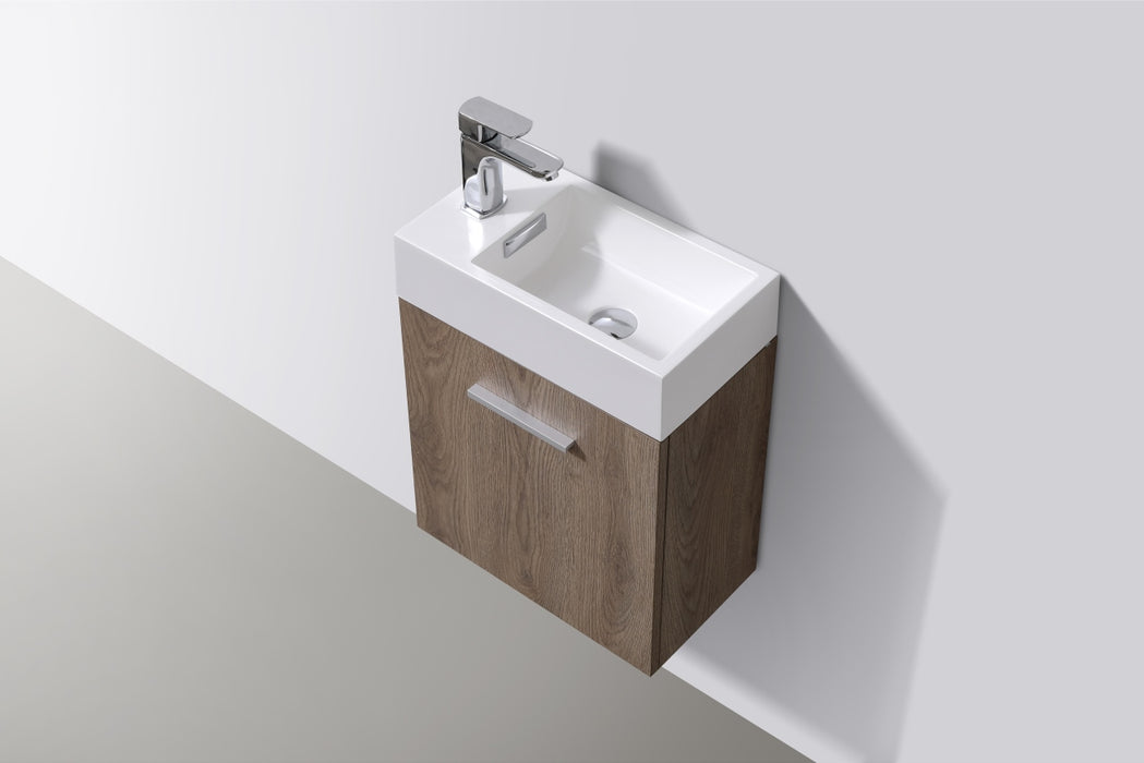 KubeBath | Bliss 18" Butternut Wall Mount Modern Bathroom Vanity KubeBath - Vanities KubeBath   