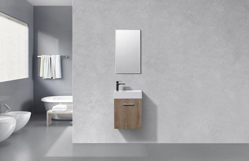 KubeBath | Bliss 18" Butternut Wall Mount Modern Bathroom Vanity KubeBath - Vanities KubeBath   