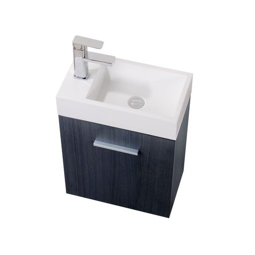 KubeBath | Bliss 18" Gray Oak Wall Mount Modern Bathroom Vanity KubeBath - Vanities KubeBath   