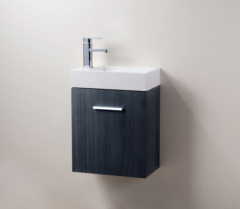 KubeBath | Bliss 18" Gray Oak Wall Mount Modern Bathroom Vanity KubeBath - Vanities KubeBath   