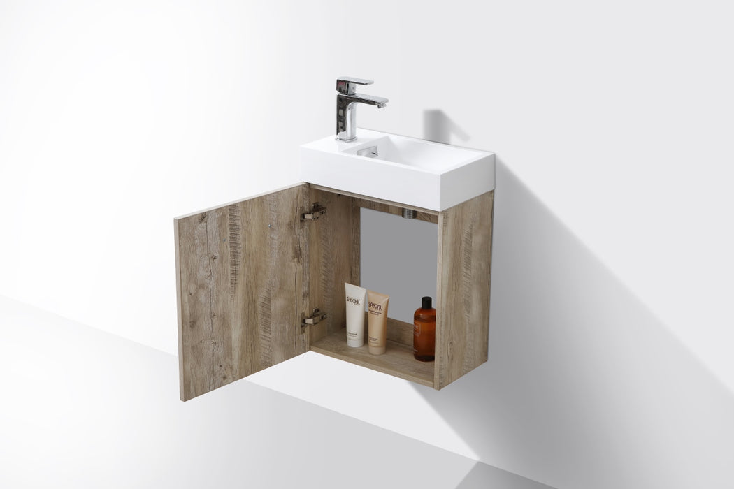 KubeBath | Bliss 18" Nature Wood Wall Mount Modern Bathroom Vanity KubeBath - Vanities KubeBath   