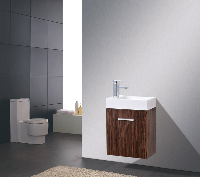 KubeBath | Bliss 18" Walnut Wall Mount Modern Bathroom Vanity KubeBath - Vanities KubeBath   
