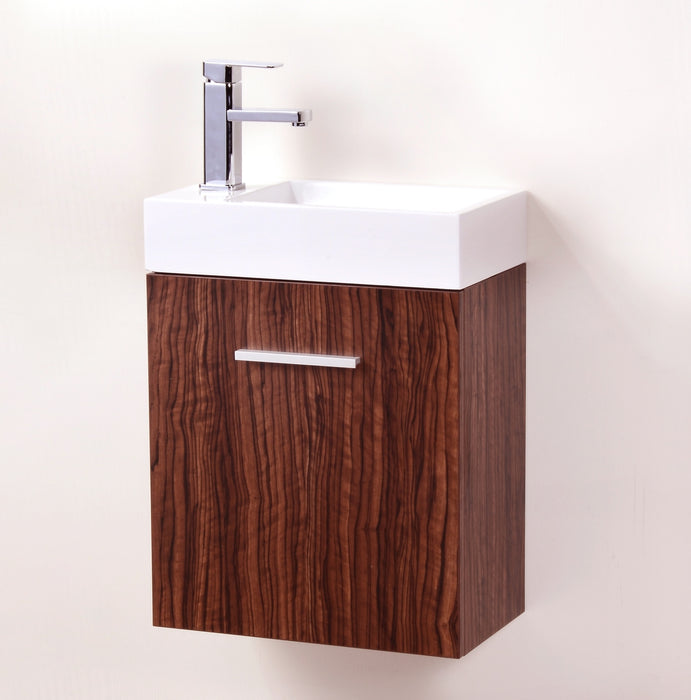 KubeBath | Bliss 18" Walnut Wall Mount Modern Bathroom Vanity KubeBath - Vanities KubeBath   