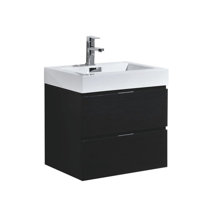 KubeBath | Bliss 24" Black Wall Mount Modern Bathroom Vanity KubeBath - Vanities KubeBath   